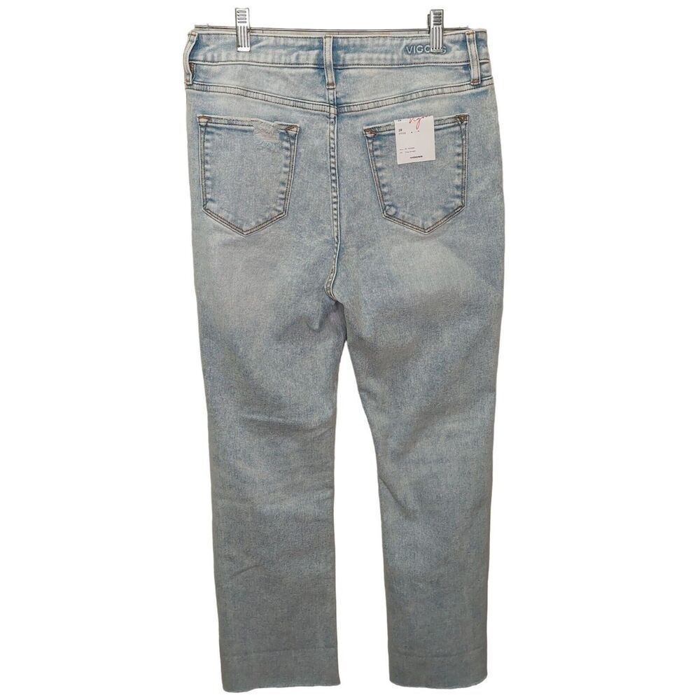 Vigoss Women's Stevie Crop Straight Jeans Light Wash~Distressed~Stretch~ Size 28 - Picture 2 of 16